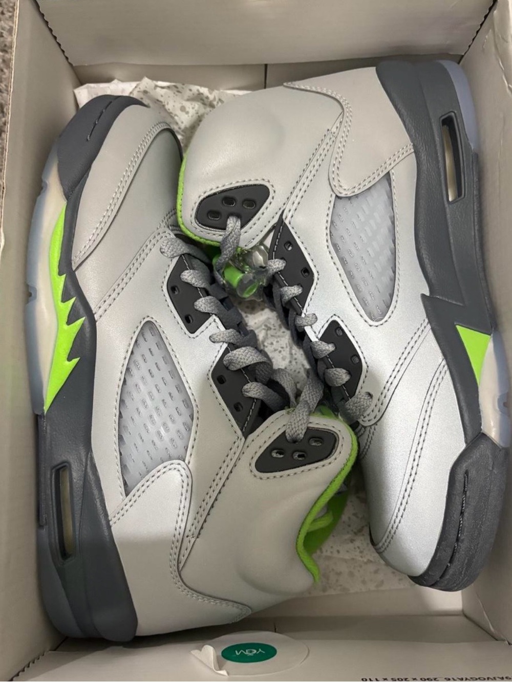 Jordan Kids Gray and Neon Green Accent Sneakers